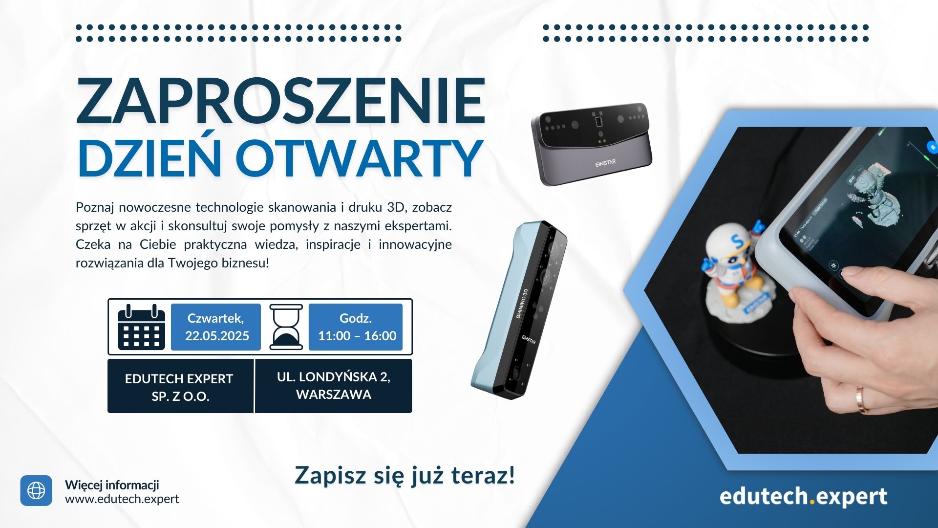 Zapraszamy na Dzień Otwarty w salonie pokazowym Edutech Expert!