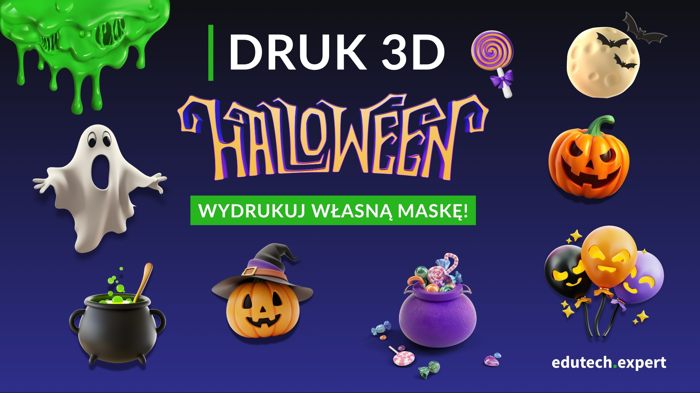Halloween w stylu 3D. Wydrukuj własną maskę z MakerWorld i Bambu Lab!